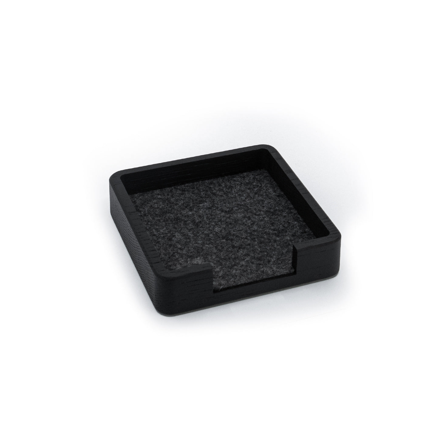 Quadratische Organizer-Notizbox aus schwarzer Eiche