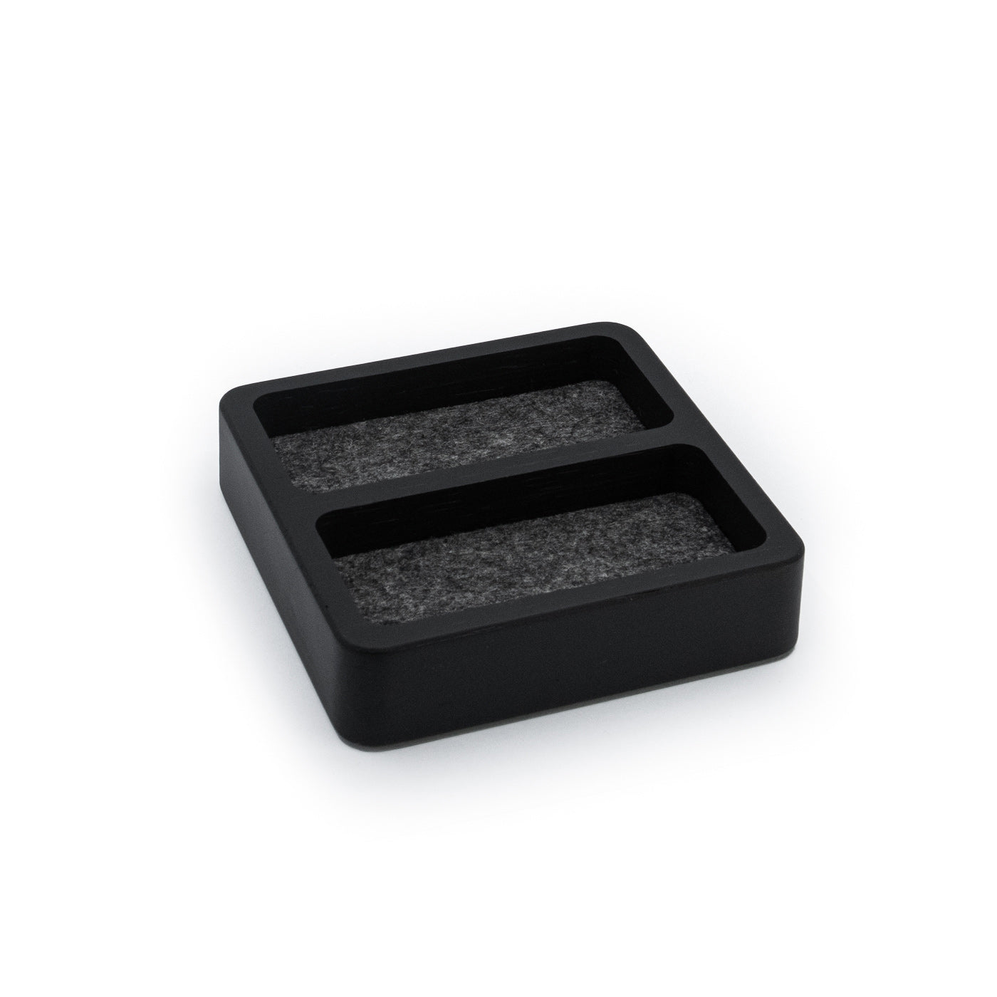 Quadratischer Organizer mit zwei Kammern, schwarze Eiche