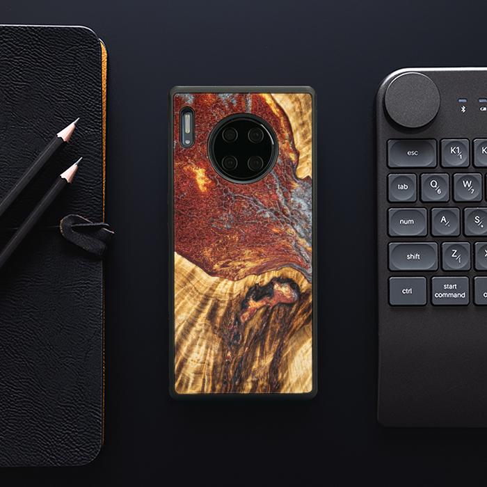 Huawei Mate 30 Pro Handyhülle aus Harz und Holz - Synergy#E9