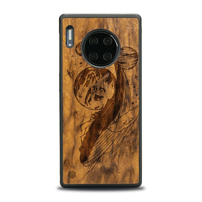 Huawei Mate 30 Pro Handyhülle aus Holz - Cosmic Whale
