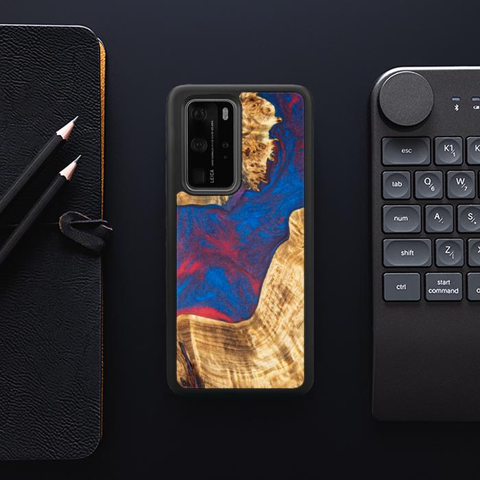 Huawei P40 Pro Handyhülle aus Harz und Holz - Synergy#E10
