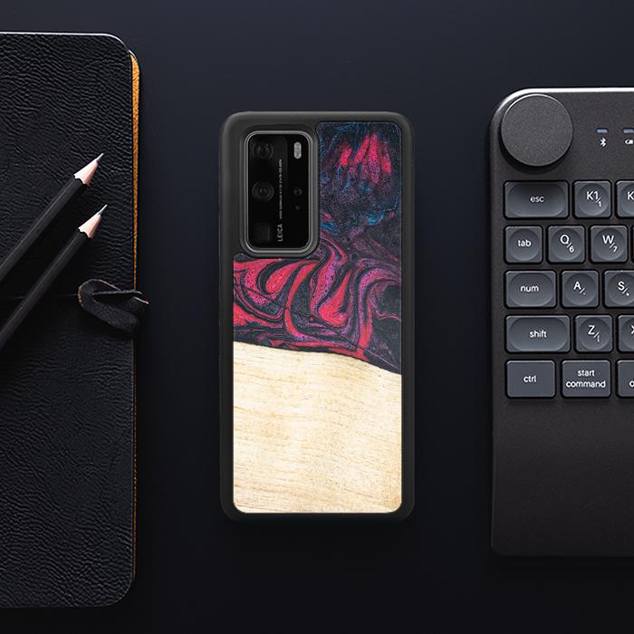 Huawei P40 Pro Handyhülle aus Harz und Holz - Synergy#F5