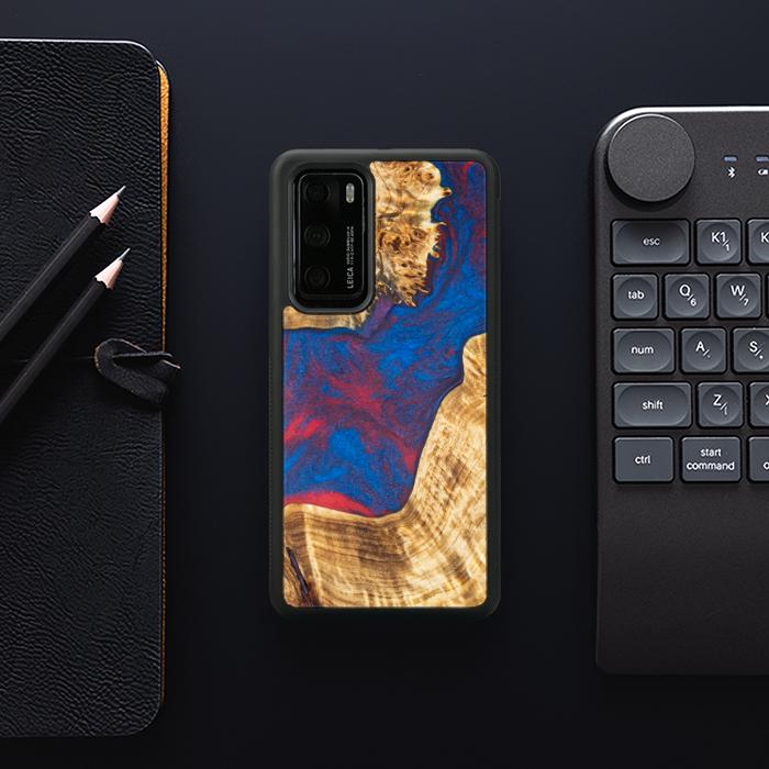 Huawei P40 Handyhülle aus Harz und Holz - Synergy#E10
