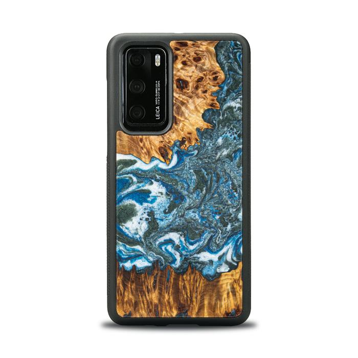 Huawei P40 Handyhülle aus Harz und Holz - Synergy#E17