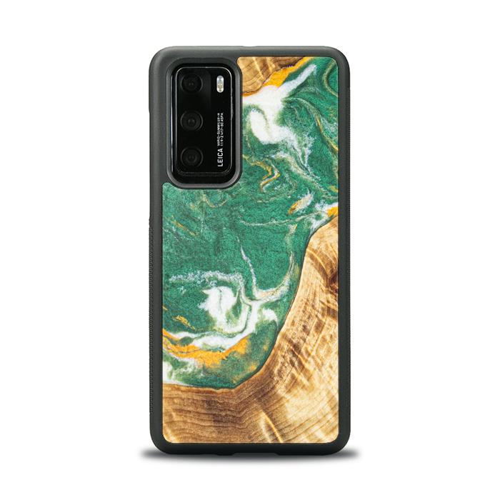 Huawei P40 Handyhülle aus Harz und Holz - Synergy#E20