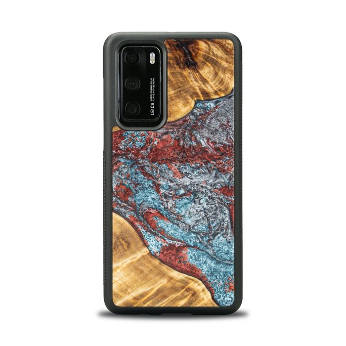 Huawei P40 Handyhülle aus Harz und Holz - Synergy#E7