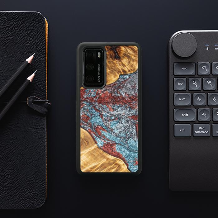 Huawei P40 Handyhülle aus Harz und Holz - Synergy#E7