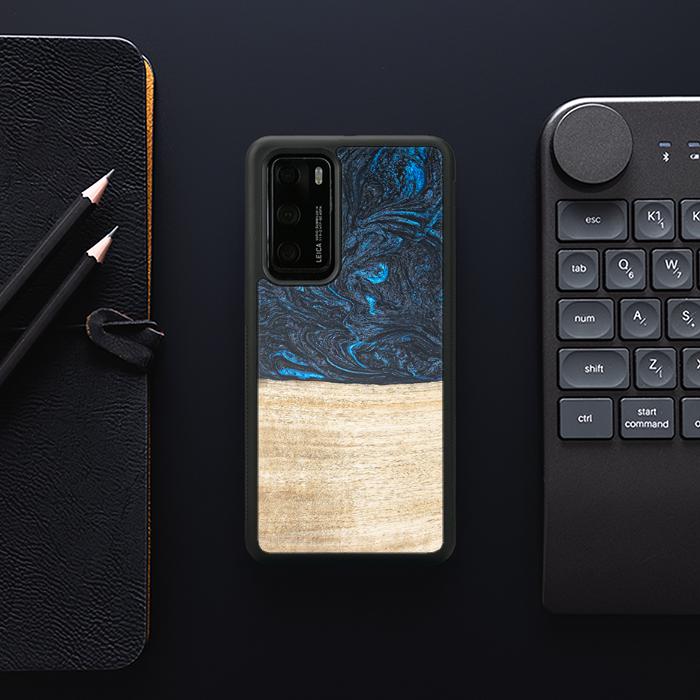 Huawei P40 Handyhülle aus Harz und Holz - Synergy#F19