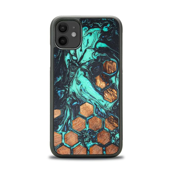 iPhone 11 Handyhülle aus Harz und Holz - Synergy#F23