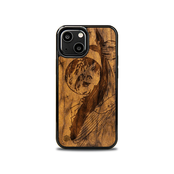 iPhone 13 Mini Handyhülle aus Holz - Cosmic Whale