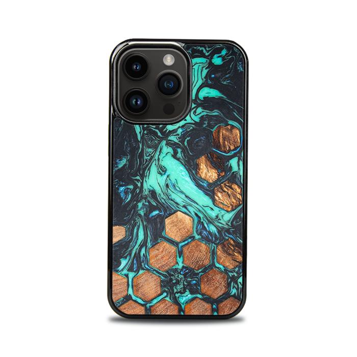iPhone 14 Pro Handyhülle aus Harz und Holz - Synergy#F23