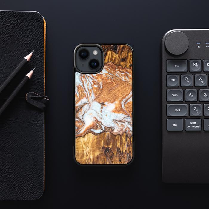 iPhone 14 Handyhülle aus Harz und Holz - Synergy#E18