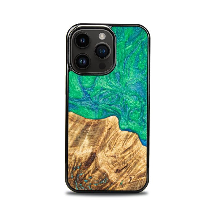 iPhone 15 Pro Handyhülle aus Harz und Holz - Synergy#E8