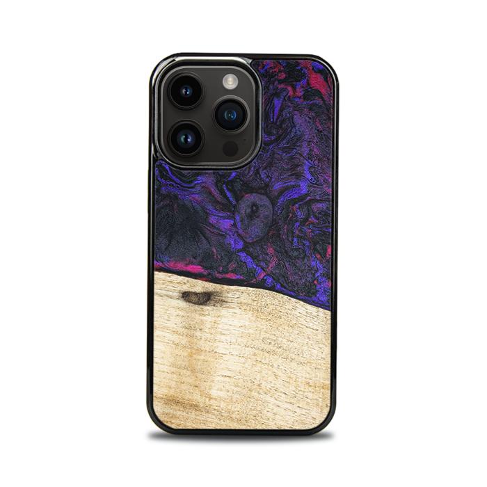 iPhone 15 Pro Handyhülle aus Harz und Holz - Synergy#F18