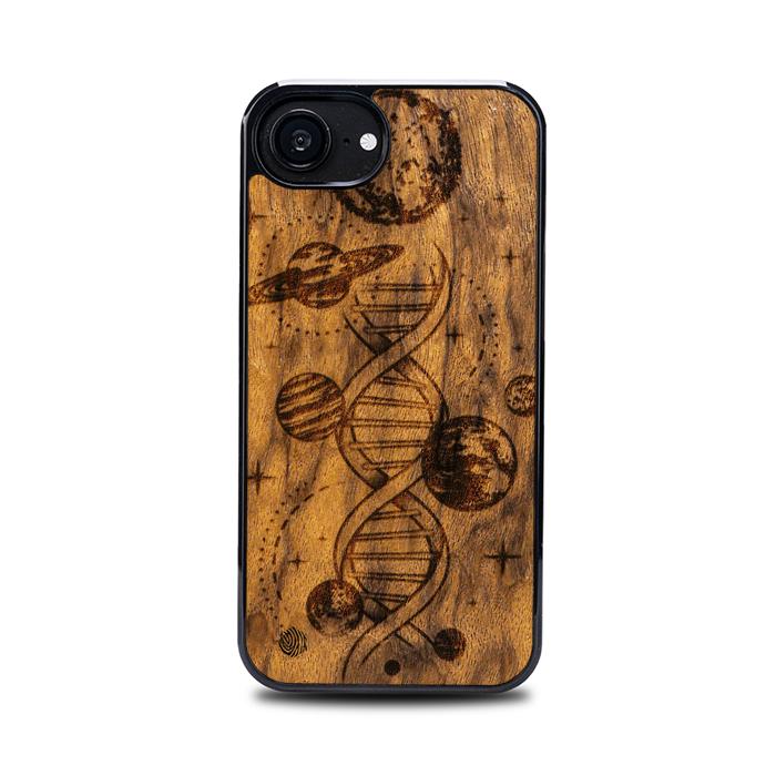 iPhone 16e Handyhülle aus Holz - Space DNA (Imbuia)