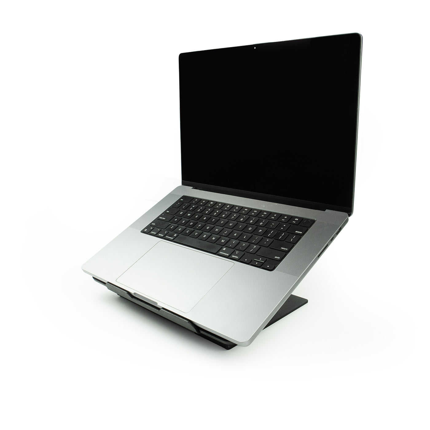 Laptop-Riser aus schwarzer Eiche – schwarzer Stahl