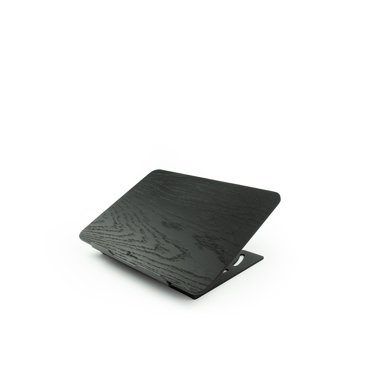 Laptop-Riser aus schwarzer Eiche – schwarzer Stahl