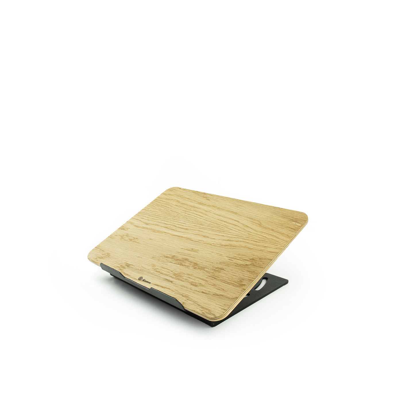 Laptop-Riser aus Eiche – schwarzer Stahl