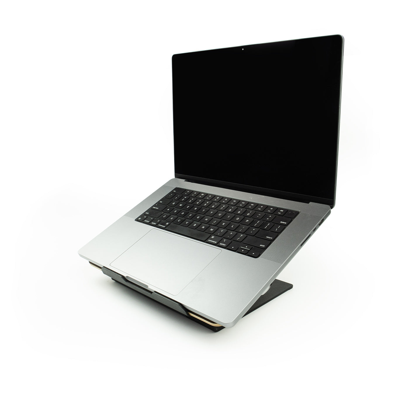 Laptop-Riser aus Walnuss – schwarzer Stahl