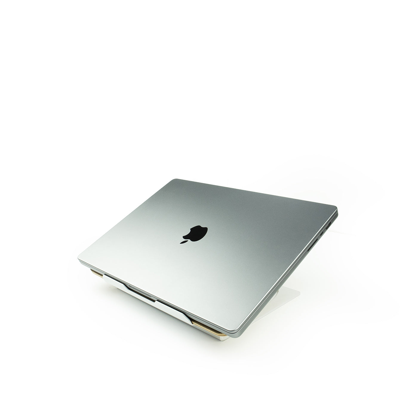 Laptop-Riser aus Walnuss – weißer Stahl