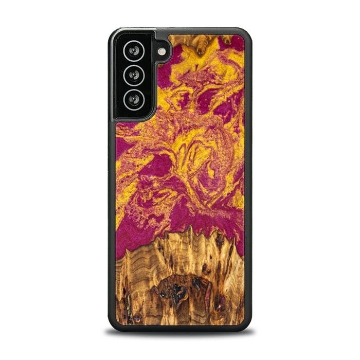 Samsung Galaxy S21 FE Handyhülle aus Harz und Holz - Synergy#E11