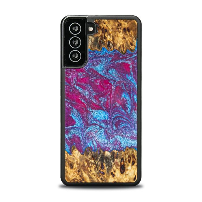 Samsung Galaxy S21 FE Handyhülle aus Harz und Holz - Synergy#E15
