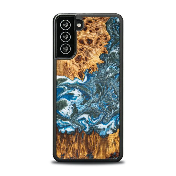 Samsung Galaxy S21 FE Handyhülle aus Harz und Holz - Synergy#E17