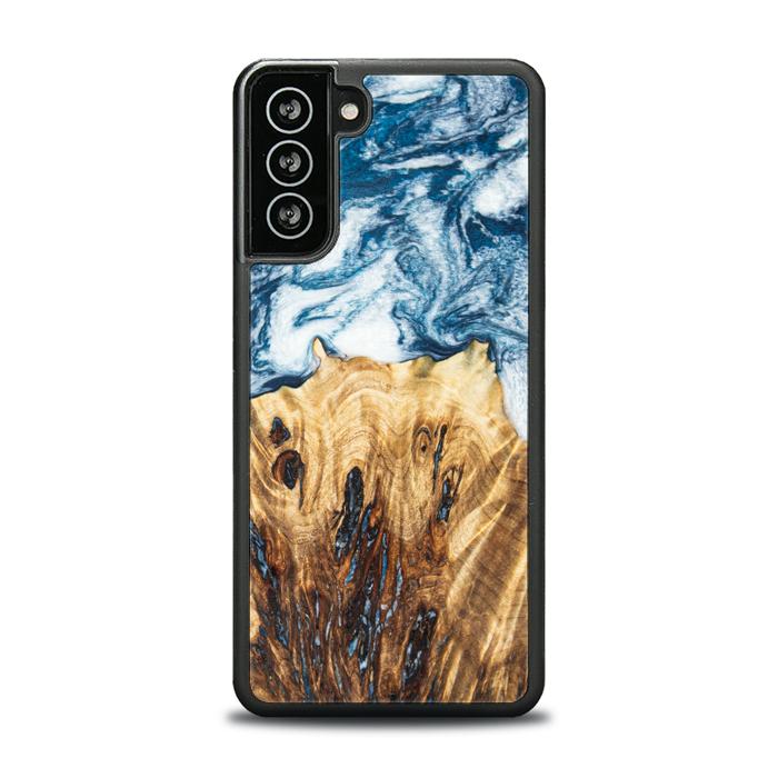 Samsung Galaxy S21 FE Handyhülle aus Harz und Holz - Synergy#E23