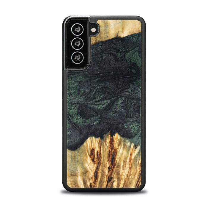 Samsung Galaxy S21 FE Handyhülle aus Harz und Holz - Synergy#E25