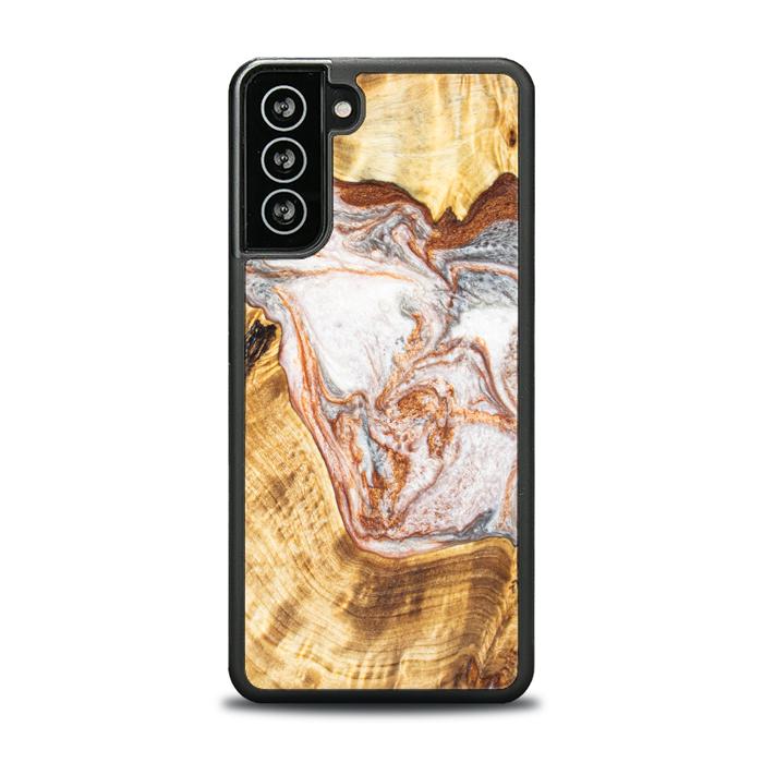 Samsung Galaxy S21 FE Handyhülle aus Harz und Holz - Synergy#E5