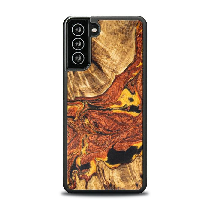 Samsung Galaxy S21 FE Handyhülle aus Harz und Holz - Synergy#E6
