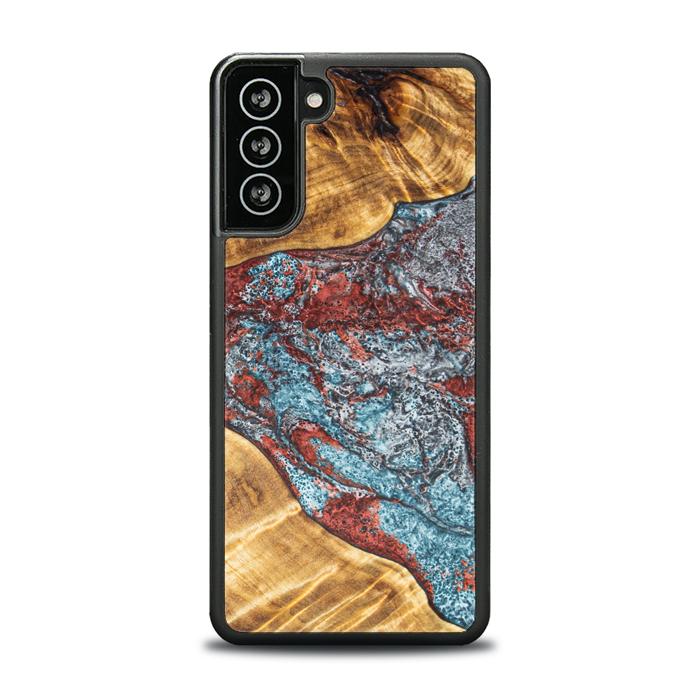 Samsung Galaxy S21 FE Handyhülle aus Harz und Holz - Synergy#E7