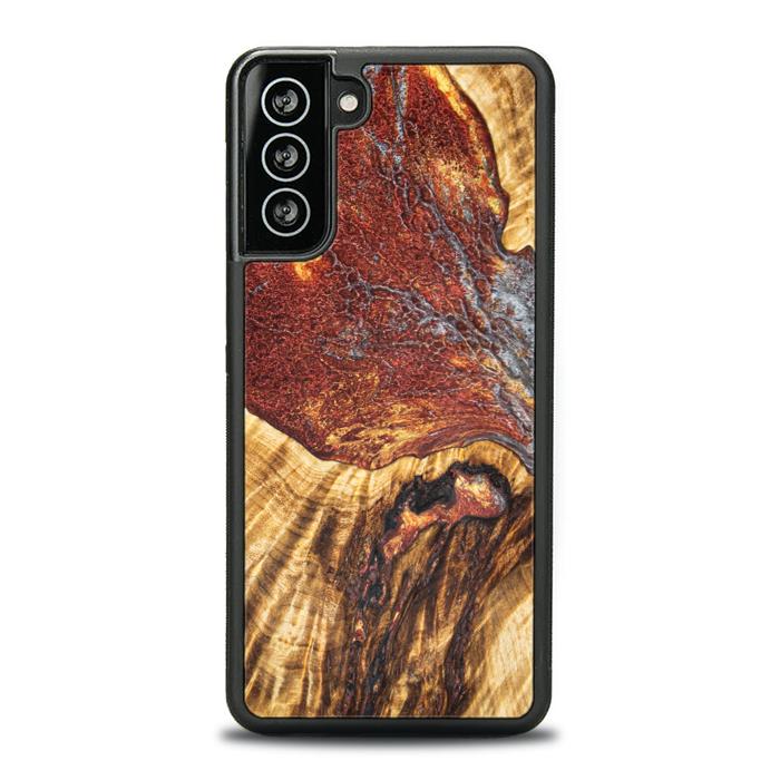 Samsung Galaxy S21 Plus Handyhülle aus Harz und Holz - Synergy#E9