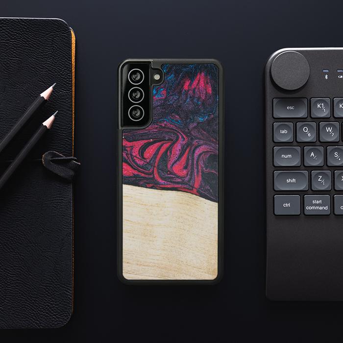 Samsung Galaxy S21 Plus Handyhülle aus Harz und Holz - Synergy#F5