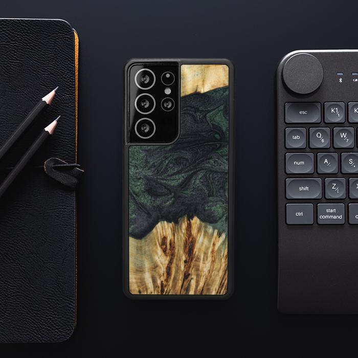 Samsung Galaxy S21 Ultra Handyhülle aus Harz und Holz - Synergy#E25