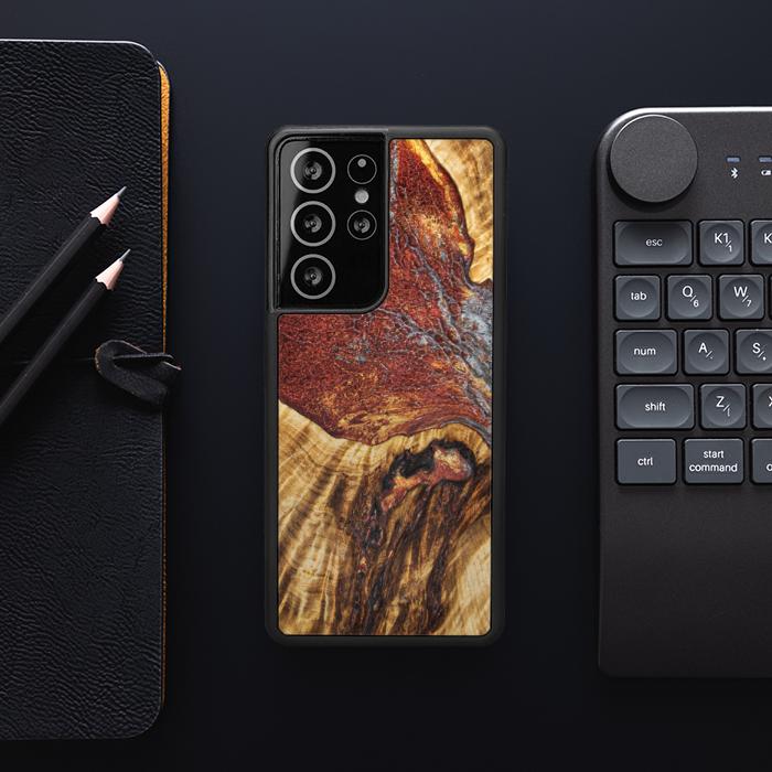 Samsung Galaxy S21 Ultra Handyhülle aus Harz und Holz - Synergy#E9