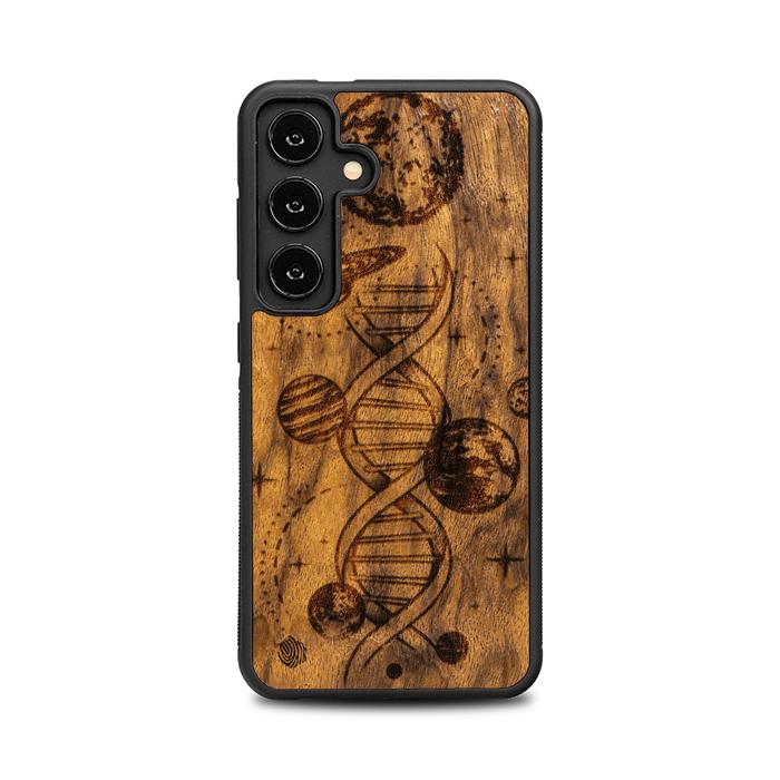 Samsung Galaxy S25 Handyhülle aus Holz - Space DNA (Imbuia)