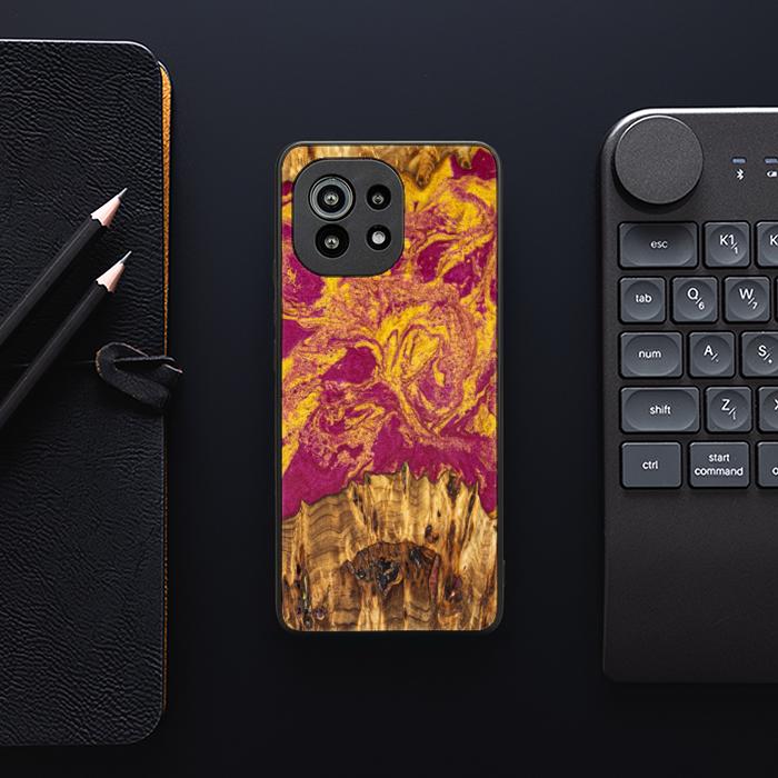 Xiaomi Mi 11 lite / 5G / 5G NE Handyhülle aus Harz und Holz - Synergy#E11