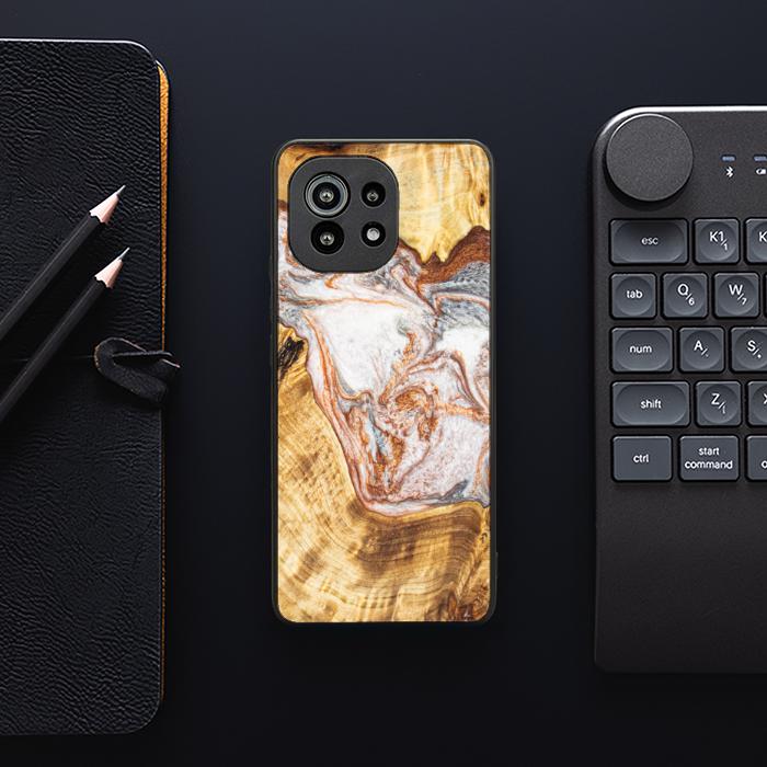 Xiaomi Mi 11 lite / 5G / 5G NE Handyhülle aus Harz und Holz - Synergy#E5