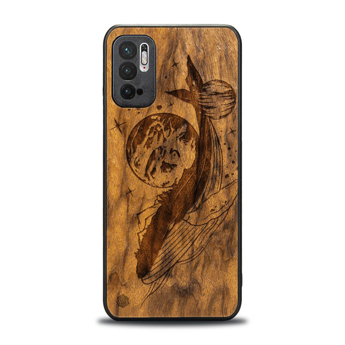 Xiaomi REDMI NOTE 10 5G Handyhülle aus Holz - Cosmic Whale