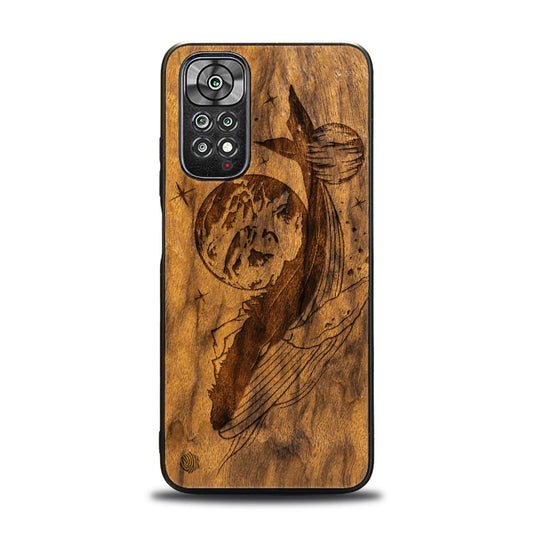 Xiaomi REDMI NOTE 11 / 11S Handyhülle aus Holz - Cosmic Whale