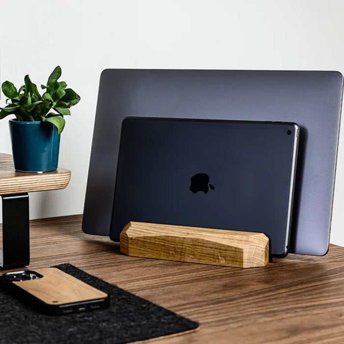 Doppelter Laptop-Ständer Geometrische Eiche