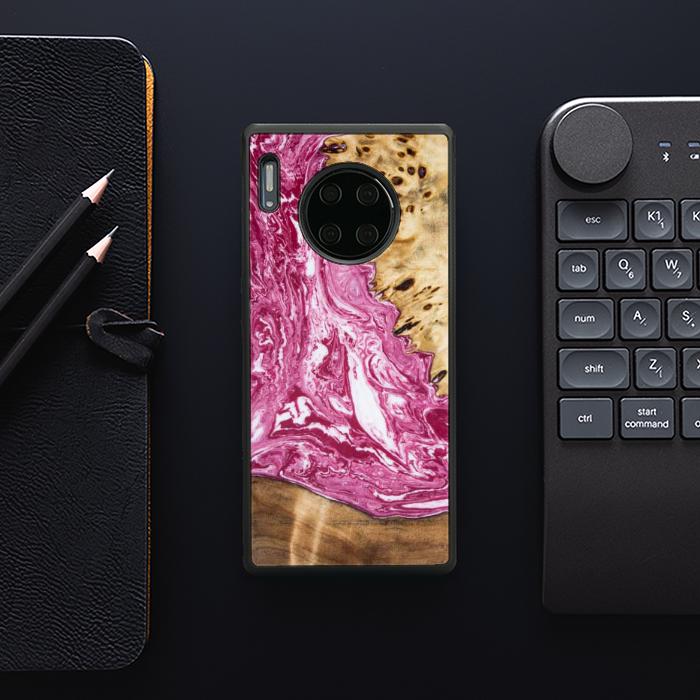 Huawei Mate 30 Pro Handyhülle aus Harz und Holz - Synergy#129