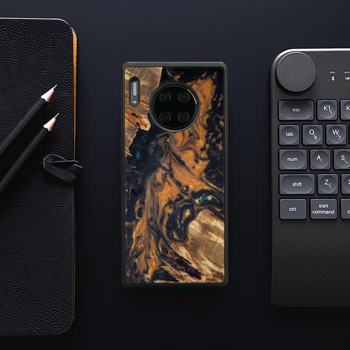 Huawei Mate 30 Pro Handyhülle aus Harz und Holz - Synergy#162