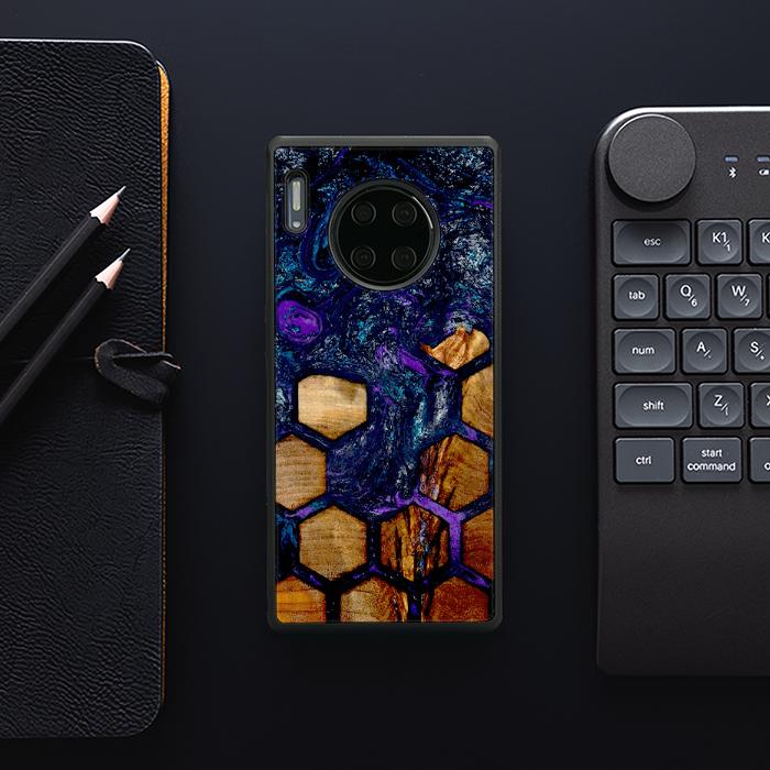 Huawei Mate 30 Pro Handyhülle aus Harz und Holz - Synergy#D105