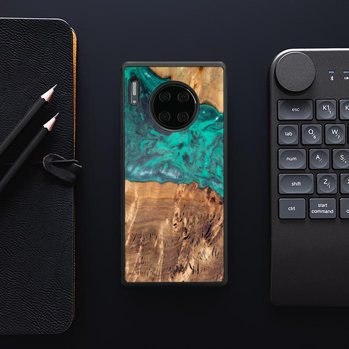 Huawei Mate 30 Pro Handyhülle aus Harz und Holz - Synergy#D111