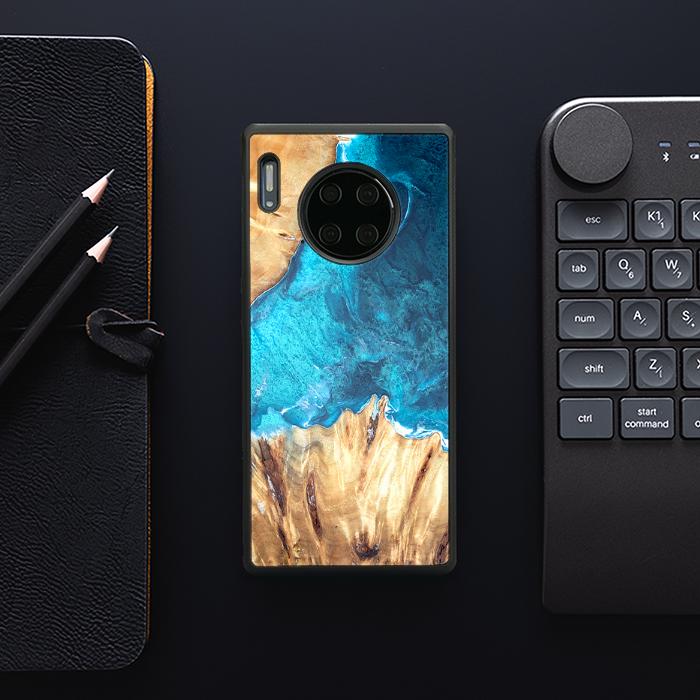 Huawei Mate 30 Pro Handyhülle aus Harz und Holz - Synergy#D115