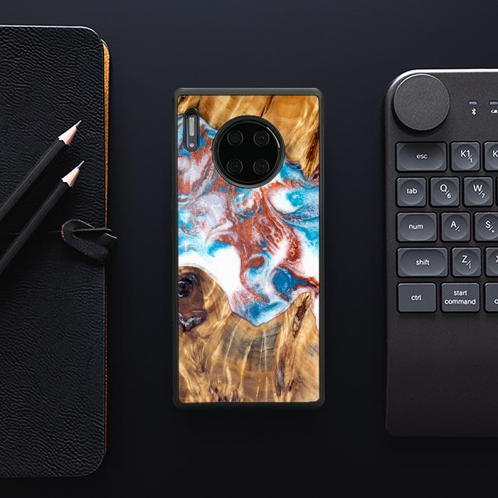Huawei Mate 30 Pro Handyhülle aus Harz und Holz - Synergy#D125