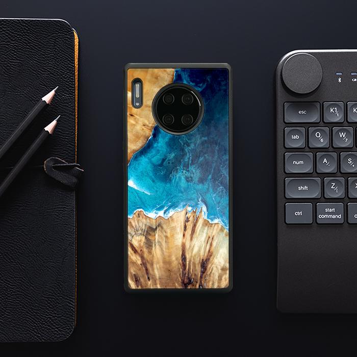 Huawei Mate 30 Pro Handyhülle aus Harz und Holz - Synergy#D126