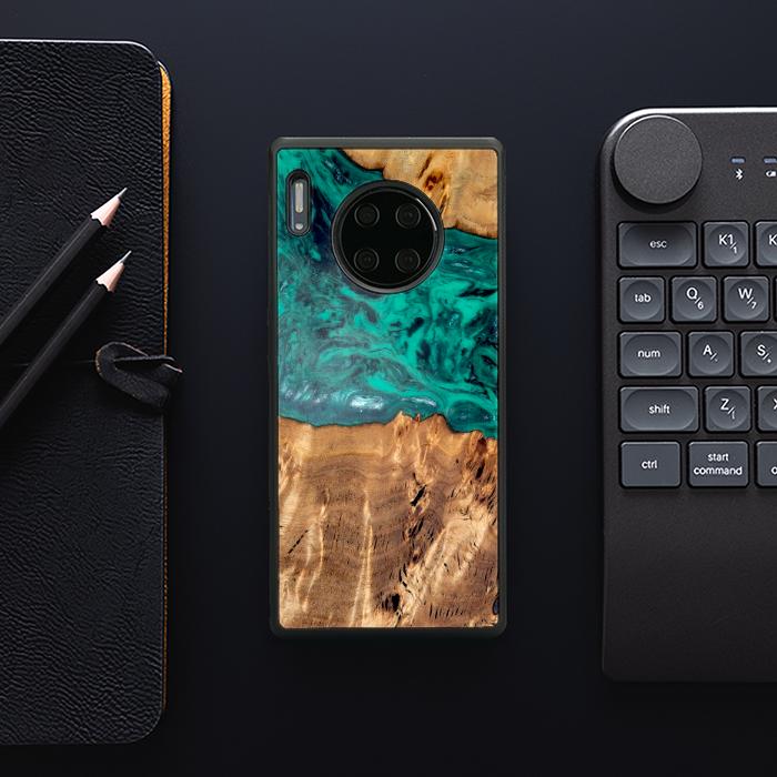 Huawei Mate 30 Pro Handyhülle aus Harz und Holz - Synergy#D133
